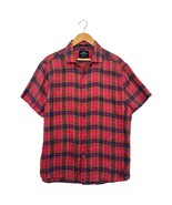 Rodd Gunn Shirt Mens Extra Large Pink Linen Plaid Button Up Beach Coasta... - €26,03 EUR