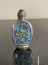 Antique Chinese Silver and Enamel Engraved Snuff Bottle - £148.63 GBP