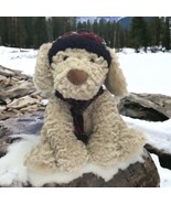 Dog Stuffed Animal Brown Soft with Hat Scarf 17&quot; Tall Gift Toy Plush Hol... - £14.69 GBP