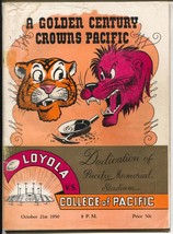 Loyola vs College of The Pacific NCAA Football Game Program 10/1/1955-G - £75.81 GBP