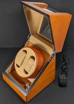 JQueen Double Watch Winder Teak Finish Wood Display Case Japanese Mabuch... - £44.48 GBP