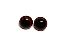 1 Pair LT Brown &amp; Black Glass Teddy Bear Eyes w Wire 8MM 1/4 Inch Across - $6.44