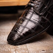 Marco Di Milano Genuine Caiman Lizard Patchwork Derby Shoes Pissa Brown image 3