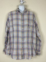 Club Room Men Size XL Colorful Plaid Lightweight Knit Shirt Long Sleeve - $6.75