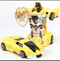 Automatic Deformation Transformers Electronic Robot Toy Car Music/Light - Yellow - £11.92 GBP