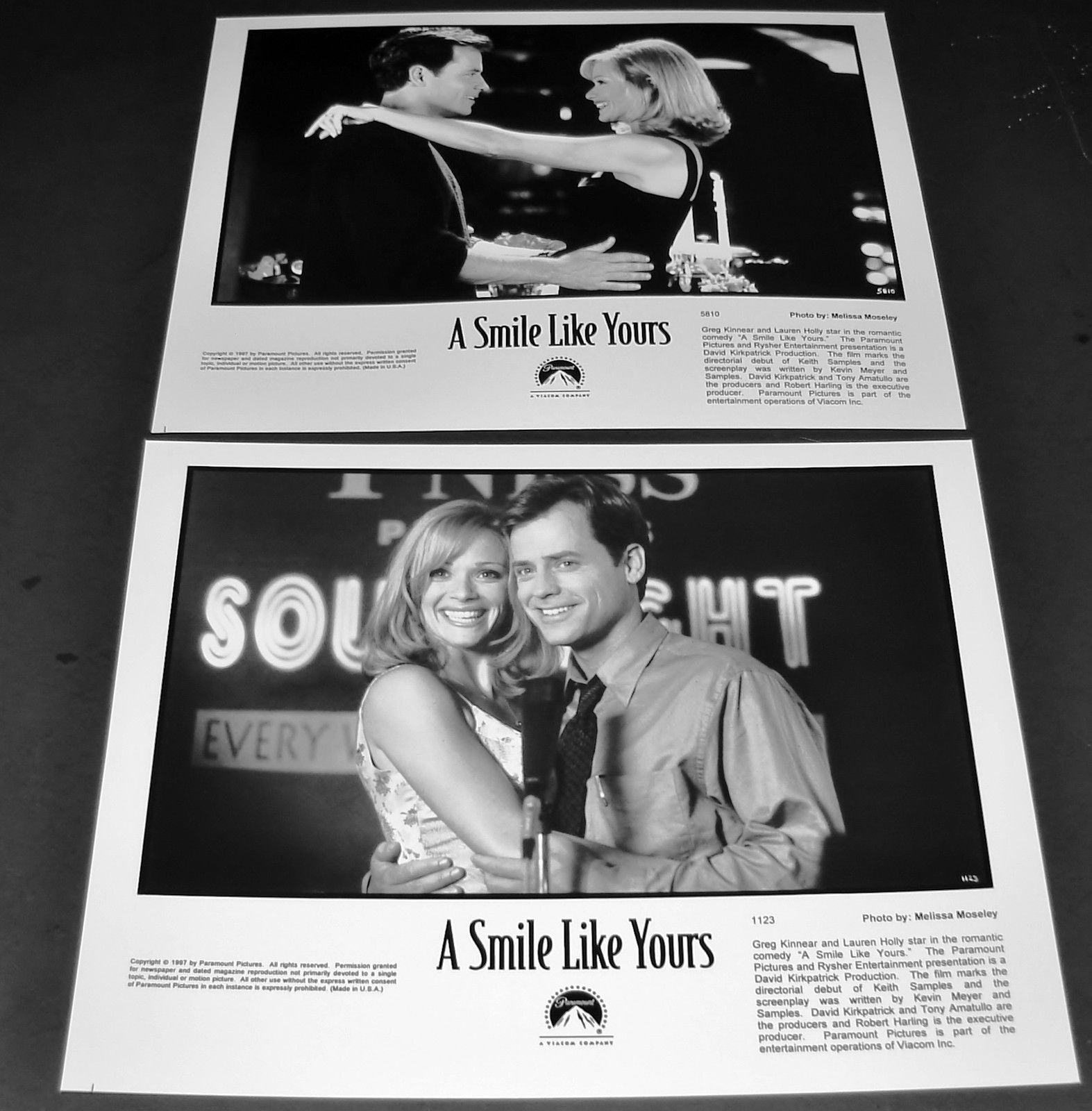 2 1997 Movie A SMILE LIKE YOURS Press Photos Lauren Holly Greg Kinnear - $13.95