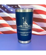 US Coast Guard Veteran Engraved Tumbler Coffee Cup Military Water Travel... - £19.19 GBP