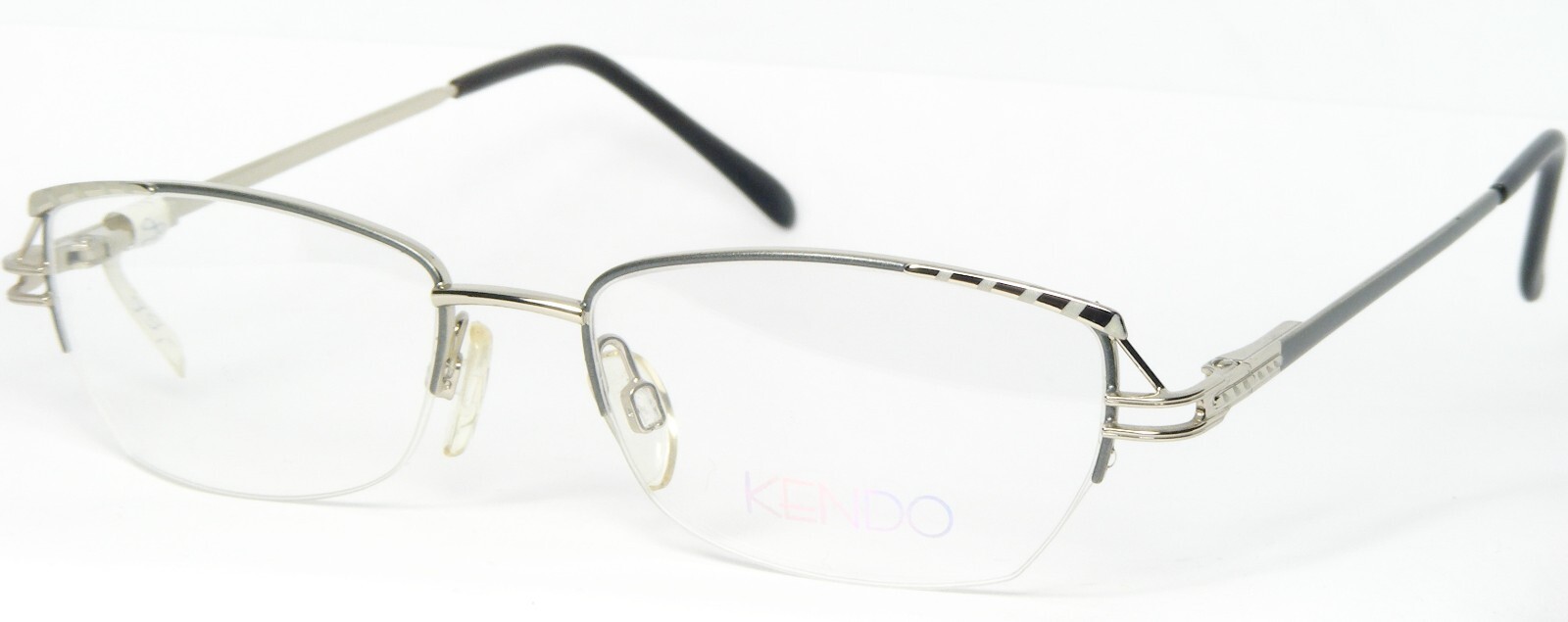 Vintage KENDO 7636 2 Argent Gris Unique Lunettes 53-18-133mm Allemagne - $66.31