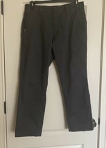 EDDIE BAUER Mens 33x30 Flex Sport Dark Gray Chino Slacks Pants w/ Zipped... - $27.71