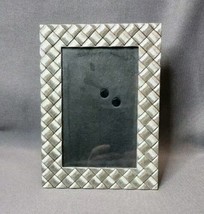 4x6 Photo Frame Picture Woven Textured Silver-tone Vertical Horizontal S... - $19.80