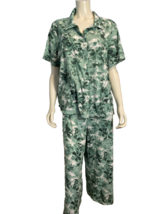 d&amp;Co. Green Floral Short Sleeve Pajama Set Size XL - $28.49