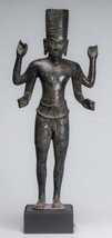 Antique Phnom Da Style Bronze Khmer Hari Hara or Vishnu &amp; Shiva - 77cm/31&quot; - £1,753.62 GBP