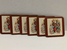 Set of Six Father Christmas Deluxe Drink Coasters from Pimpernel Cork Ba... - $8.01