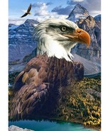 30.5&quot; X 43&quot; Panel Call of the Wild Bald Eagle Mountain Multicolor Fabric... - $254.62 MXN