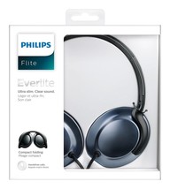 Philips SHL4805DC Flite Everlite Over Ear Headphones with mic- Black - $35.06 CAD