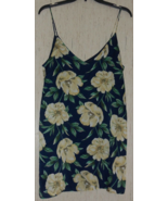 NWT WOMENS Lulus NAVY BLUE W/ FLORAL LINED SLIP DRESS / NIGHTGOWN  SIZE M - $28.01