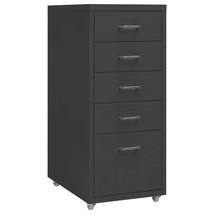 Mobile File Cabinet Anthracite 28x41x69 cm Metal - £54.25 GBP