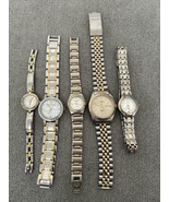 Lot of 5 Gold &amp; Silver Tone Women&#39;s &amp; Men&#39;s Watches Timex Estate Finds EG - £19.36 GBP