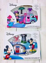 Disney Mickey &amp; Minnie Mouse Miniature 4 Piece Garden Camper Statuary Se... - $25.88