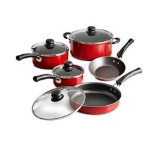 Mainstays 9 Piece Cookware Set Nonstick Pots And Pans Home Kitchen Cooking - £57.49 GBP