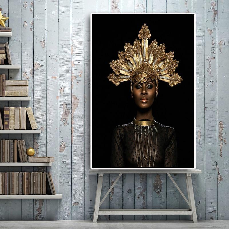HQ Canvas Print old Crown Black African Woman Canvas Print Wall Art Picture Item image 2