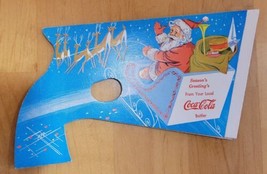 Vintage COCA-COLA Seasons Greetings Cardboard Sign - Santa&#39;s Sleigh Bottler - £8.43 GBP