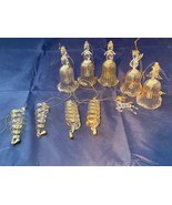 Vintage Glass &amp; Gold Ornaments Lot of 10 Christmas Bell Angel Reindeer S... - $44.24 CAD