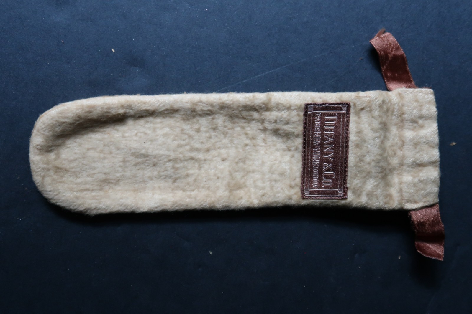 Vintage Tiffany &amp; Co. Small Drawstring Anti-Tarnish Felt Pouch Tan - $14.99