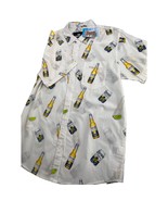 Corona Men Shirt Short Sleeve Button Up Beer White 100% Cotton Large L N... - £23.64 GBP