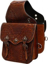 Showman Oak Leaf and Basket Weave Tooled Leather Saddle Bag - $149.00