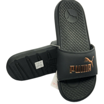 Nwt Puma Msrp $48.99 Cool Cat Bold Women&#39;s Black Gold Slip On Slides Sandals - £16.12 GBP