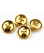 18k Yellow Gold Vintage Button-Style Cufflinks Engraved 750 5H - $2,767.82 CAD