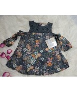 NWT Jak and Peppar Girls Gray Embroidered Off Shoulders Top Size 6 - $24.27 CAD