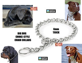 Heavy Duty LARGE-XL Dog Training 6mm CHROME/STEEL Choke Chain Correction Collar - £13.66 GBP+