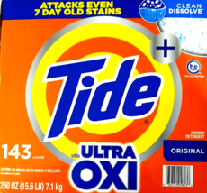 Tide Ultra Oxi he Powder Laundry Detergent Original 250 Oz (15.6 lb) 143... - $42.33