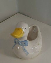 Porcelain Duck Planter Blue Ribbon Made in twain NCE 1987 good - $5.94