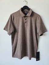 Nwt Lululemon Soft Jersey Ss Polo Shirt Men&#39;s Large HTBS/HETT Heathered Brown - £65.94 GBP