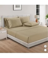 Pure Earth Sheet Set Tan Organic 6-Piece 300 Thread Count Soft - $140.32 CAD+