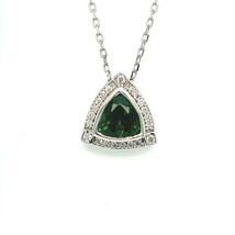 Natural Tourmaline Diamond Pendant 17&quot; 14k WG 2.49 TCW Certified $3,950 308485 - £1,525.24 GBP