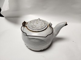 Antique Wrought Iron Range Co. St. Lewis 1889 Enameled Cast Iron Tea Pot... - $119.99