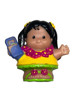 Rare Hawaii Fisher Price Little People Figure Girl Cell Phone Black Hair - $4.28