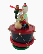 Vintage Spirit Of Christmas Decor Snowman Revolving Music Box White Christmas - £18.97 GBP