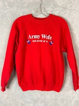 Vintage Hanes Large crewneck sweatshirt Red Army Wife - £18.08 GBP