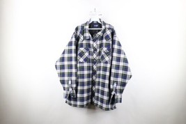 Vtg 90s Wrangler Mens 3XB Quilt Lined Flannel Snap Button Shirt Jacket Jac Shirt - £55.35 GBP