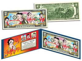 Betty Boop Genuine Legal Tender Us $2 Bill * Officially Licensed * w/Folio &amp; Coa - £11.04 GBP