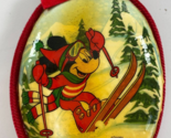 Vintage 4.75 in Disney Mickey Skiing Christmas Tree Ornament - £15.76 GBP