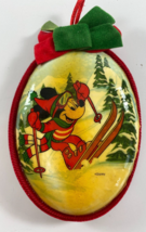 Vintage 4.75 in Disney Mickey Skiing Christmas Tree Ornament - £15.81 GBP