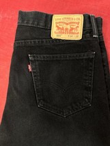 Levis 505 Black Denim Jeans Straight Leg Regular Fit Cotton 34x31 WPL 423 - £15.48 GBP
