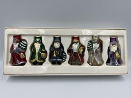 Vintage Old World Christmas Santa Glass Light Covers Decorations Set 6 in box - £22.05 GBP