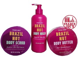 Kit Trader Joe’s Brazil Nut Body Butter, Body Scrub y Body Wash Summer 2... - £25.23 GBP